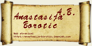 Anastasija Borotić vizit kartica